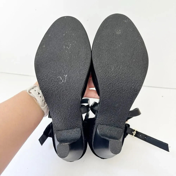 ANTAINA Lolita Black Velvet Side Bow Kitten Heels Coquette‎ Demure - Picture 6 of 8